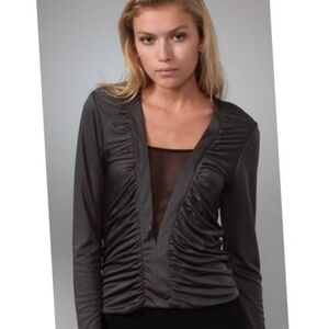 Dar-Ti ShopBop Gunmetal Royalty Top cut-out mesh
